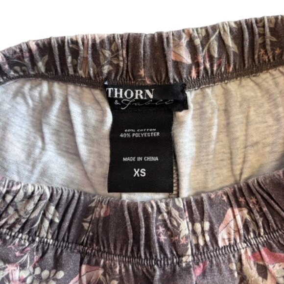 🍄 Hot Topic Brown Mushroom Flora Tank Top & Ruffled Shorts Lounge Set 🍄 - Picture 8 of 9